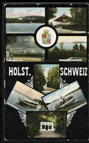 AK Kiel / Holst. Schweiz, Hotel Holst. Schweiz & Hôtel Schweizerhof, Griechischer Tempel