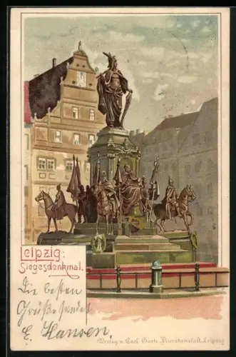 Lithographie Leipzig, Siegesdenkmal
