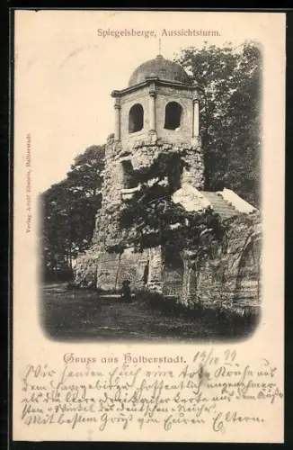 AK Halberstadt, Aussichtsturm Spiegelsberge