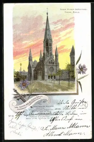 Lithographie Berlin-Charlottenburg, An der Kaiser Wilhelm Gedächtniskirche