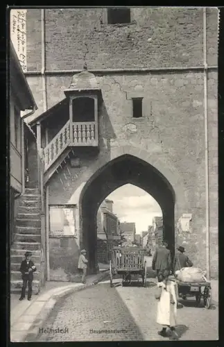 AK Helmstedt, Strassenpartie am Hausmannsturm