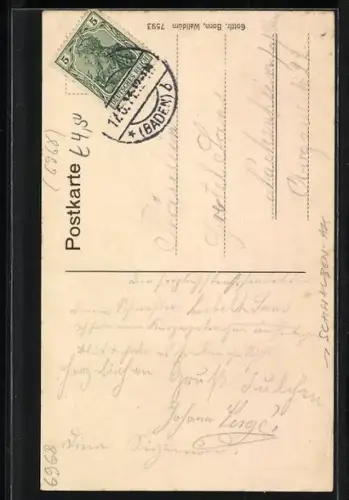 Schwalben-AK Walldürn, Strassenpartie mit Kirche