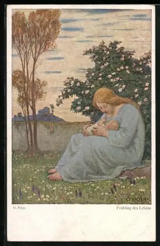 Künstler-AK Frühling des Lebens, Mutterglück