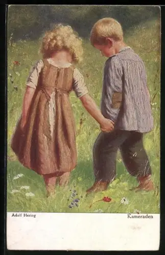 Künstler-AK Wohlgemuth & Lissner, Primus-Postkarte No. 3051: Kameraden, blonde Kinder
