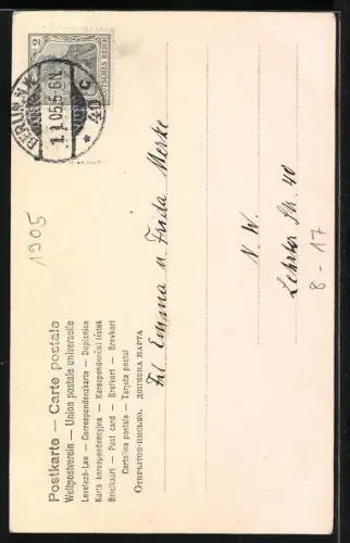 AK Mädchen als Schornsteinfeger wünscht Prosit Neujahr