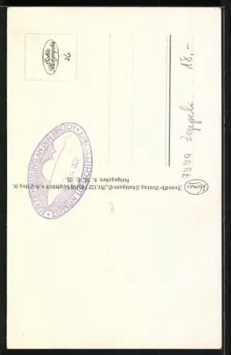 AK Friedrichshafen, Teilansicht aus der Vogelschau, Zeppelin Graf Zeppelin fliegt über die Stadt