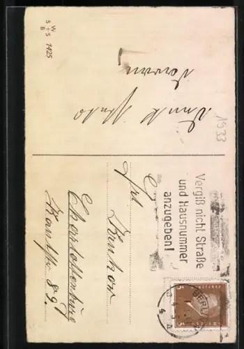 AK Hier bist du sehr gut aufgehoben..., Frau im Käfig von der Felsklippe hängend