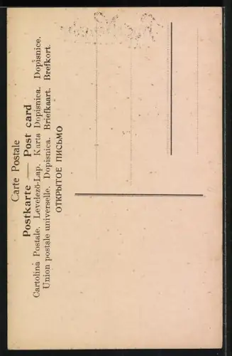 AK Naschende Frau mit Storch