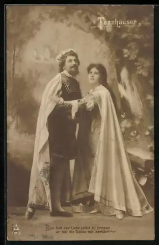 AK Tannhäuser, Szene mit zwei Schauspielern: Den Gott der Liebe sollst du preisen, er hat die Saiten mir berührt.