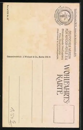 AK Kinderfürsorge, Schwester an Betten im Asyl für Kriegs-Waisen