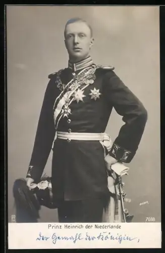 AK Prinz Heinrich der Niederlande in Uniform