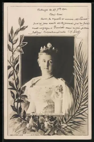 AK Königin Wilhelmine von den Niederlanden als hübsches Fräulein