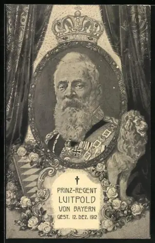 AK Prinzregent Luitpold von Bayern, gestorben 12.12.1912