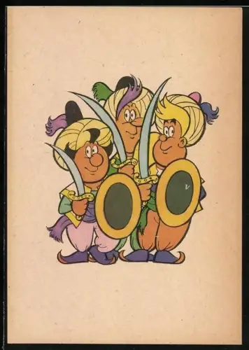 Künstler-AK Digedags Mosaik, Comic