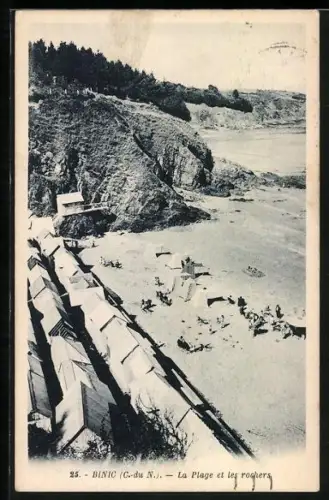 AK Binic /C.-du-N., La Plage et les rochers