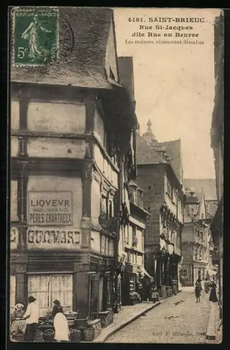 AK Saint-Brieuc, Rue St-Jacques dite Rue au Beurre, Les maisons récemment démolies