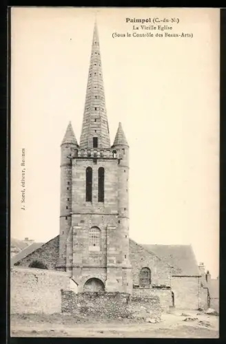 AK Paimpol /C.-du-N., La Vieille Église, Sous le Contrôle des Beaux-Arts