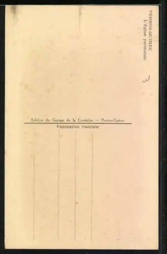 AK Perros-Guirec, L`église paroissiale et le calvaire devant l`entrée