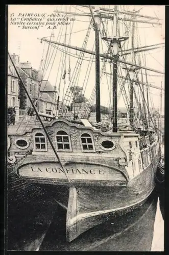 AK Paimpol /C.-du-N., La Confiance, qui servit de navire corsaire pour Surcouf