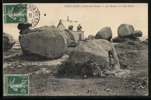 AK Trégastel /Côtes-du-Nord, Les Rochers de Coz-Castel