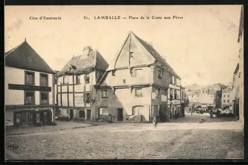 AK Lamballe, Place de la Croix aux Fèves