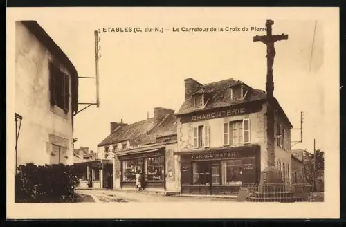 AK Étables /C.-du-N., Le Carrefour de la Croix de Pierre