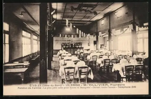 AK Étables /Côtes-du-Nord, Les Mimosas, Salle pour Noces et Banquets chez M. Ollivier