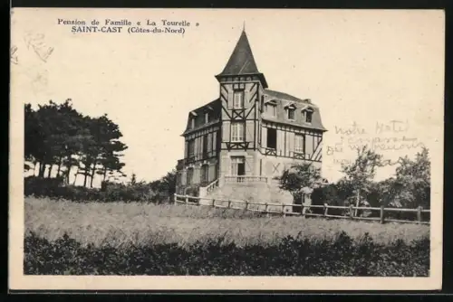 AK Saint-Cast /Côtes-du-Nord, Pension de Famille « La Tourelle »