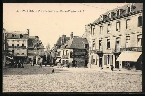 AK Paimpol, Place du Martray et Rue de l`Église