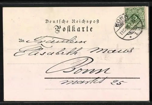 Lithographie Bonn, Bonner Rheinbrücke