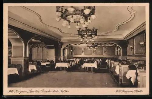 AK Berlin, Friedrichstrasse 94 / 94a, Gasthaus Alt Bayern, Halle