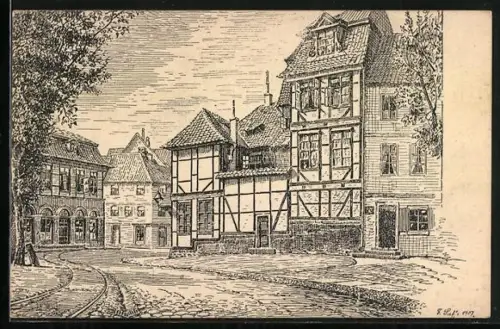 Künstler-AK Wolfenbüttel, Am Herzogtore sog. Alte Wache