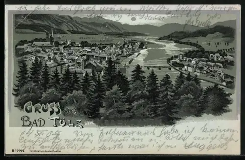 Lithographie Bad Tölz, Teilansicht