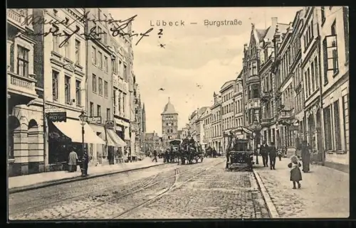 AK Lübeck, Restaurant Rose in der Burgstrasse
