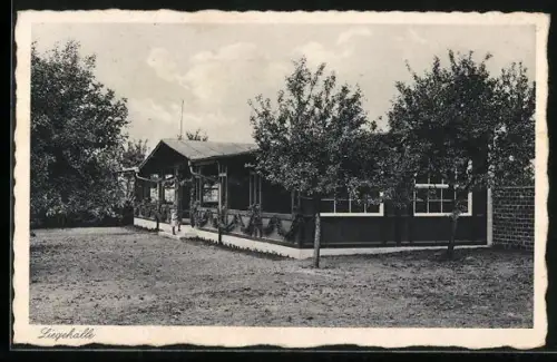 AK Gernrode a. Harz, Eisenbahnkinderheim, Liegehalle