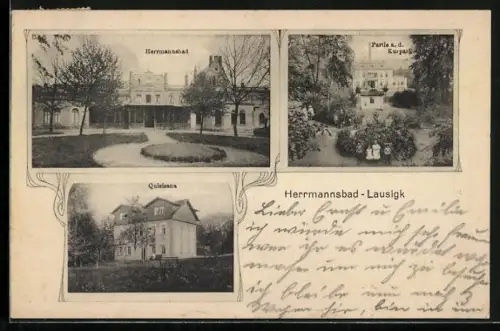 AK Lausigk, Herrmannsbad, Kurpark, Quisisana