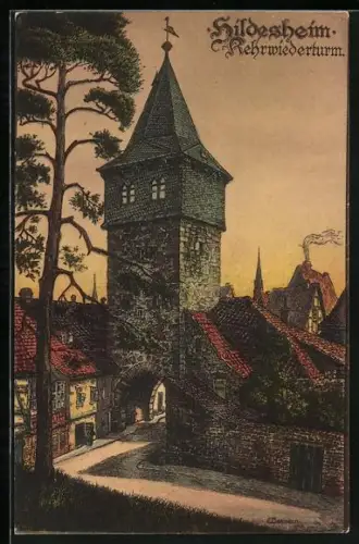 AK Hildesheim, Stadtansicht mit Kehrwiederturm