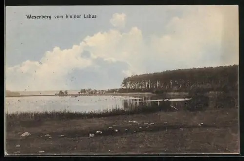 AK Wesenberg / Mecklenburg, Ortsansicht vom kleinen Labussee