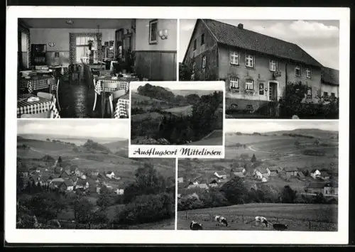 AK Mittelirsen /Leuscheid, Gasthaus Otto Blitzer, Ortsansichten aus der Vogelschau