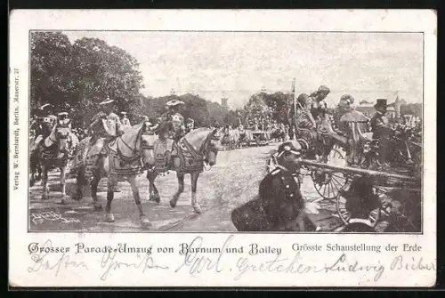 AK Zirkus Barnum und Bailey, Grosser Parade-Umzug