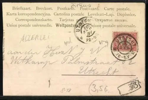 AK Circus Barnum & Bailey, Musikwagen und Reitdamen