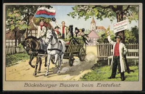 AK Bückeburg, Bauern beim Erntefest, Dr. Mellinghoff`s Mellognac Essenz