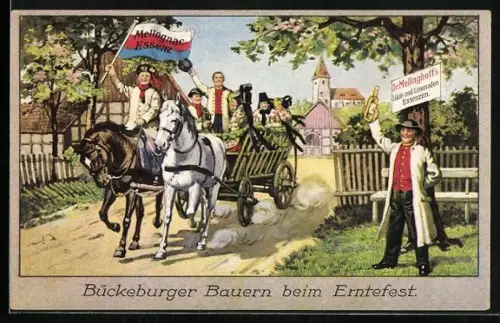 AK Bückeburg, Bückeburger Bauern beim Erntefest