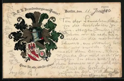 AK Wappen dere Burschenschaft Brandenburgia