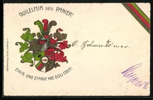 AK Wappen der Studentenverbindung Guilelmia