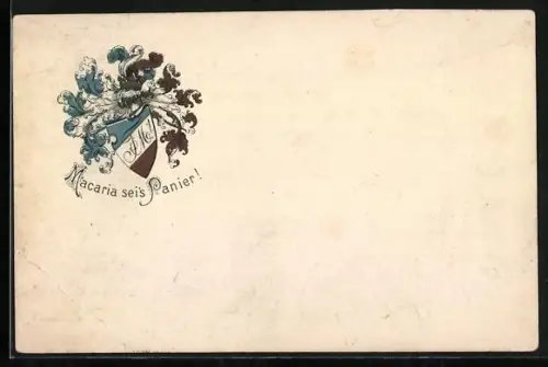 Lithographie Wappen der Burschenschaft Macaria