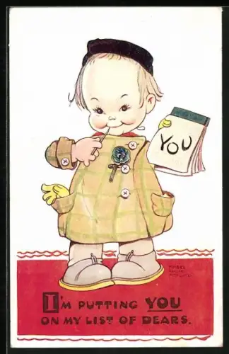 Künstler-AK Mabel Lucie Attwell: I`m Putting You on my List of Dears