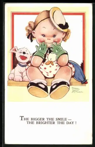 Künstler-AK Mabel Lucie Attwell: The bigger the smile - the brighter the day!
