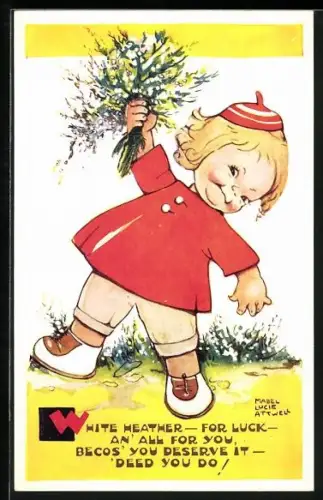 Künstler-AK Mabel Lucie Attwell: White Heather for Luck...
