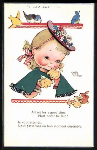Künstler-AK Mabel Lucie Attwell: All set for a good time must never be fast!